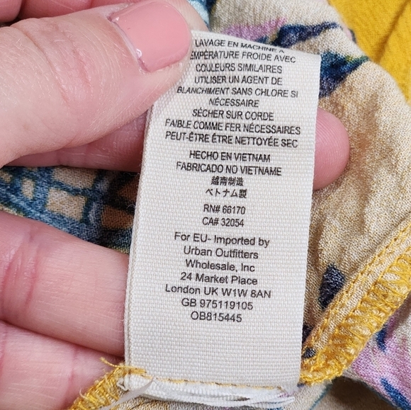 Free People OB815445 Bella Golden Yellow Floral Tunic / Mini Dress Size Small - Picture 16 of 16